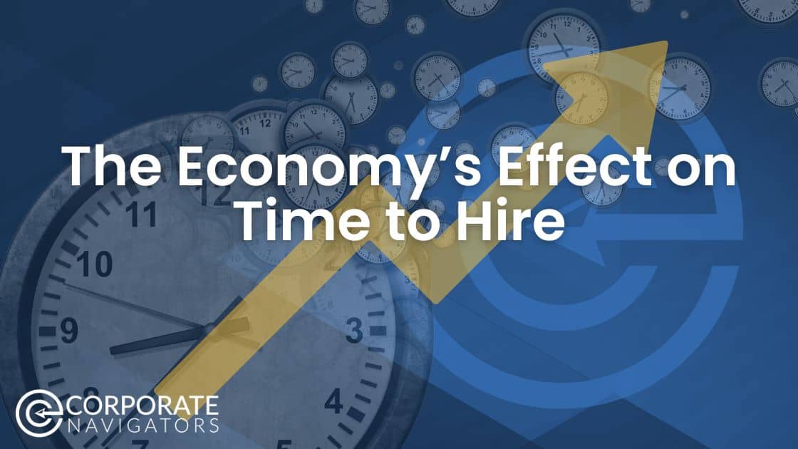 hero image blue and white background the economy's effect on time to hire